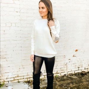 High waisted leather leggings